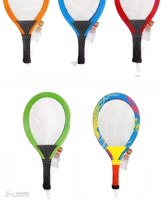 灯光花纹布艺球拍羽毛球网球玩具儿童互动运动体育玩具